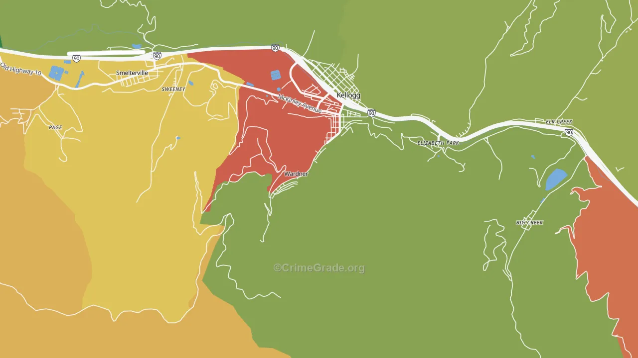 Wardner, ID Map of Theft Rates