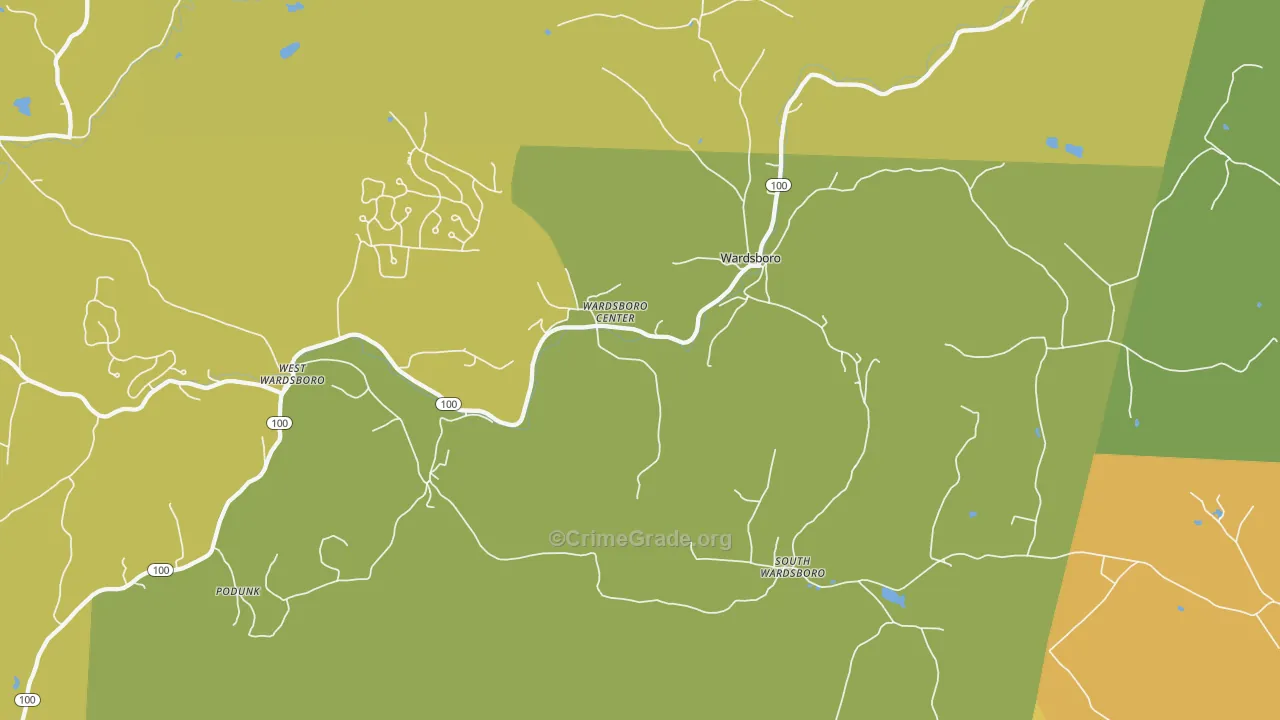 Wardsboro, VT Map of Theft Rates