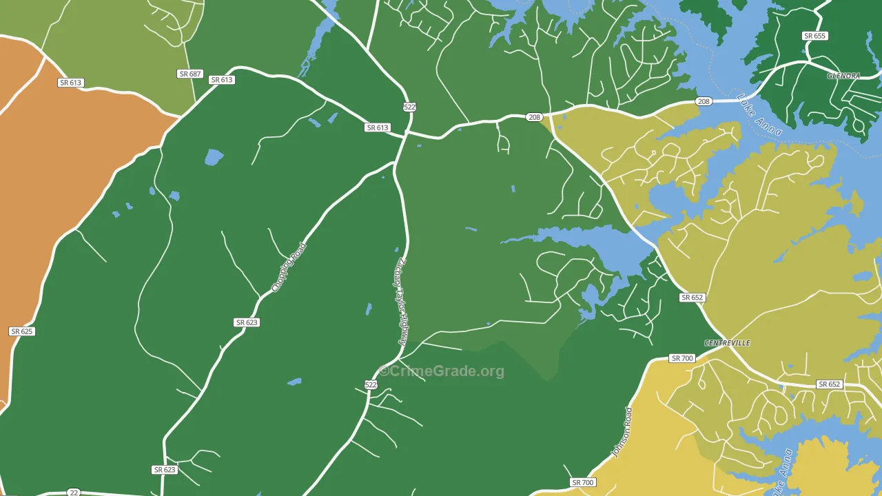 Wares Crossroads, VA Map of Theft Rates