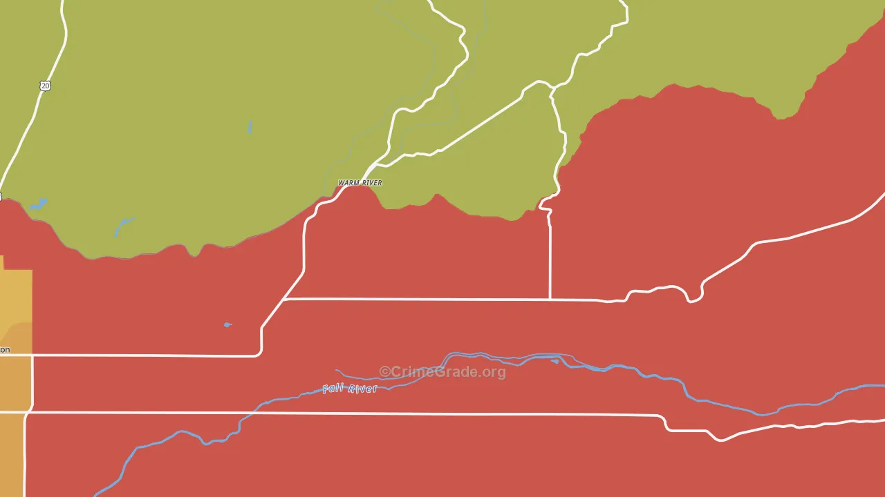 Warm River, ID Map of Theft Rates
