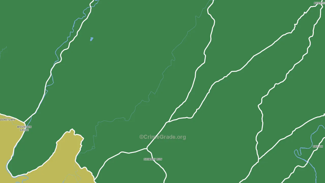 Warm Springs, VA Map of Theft Rates