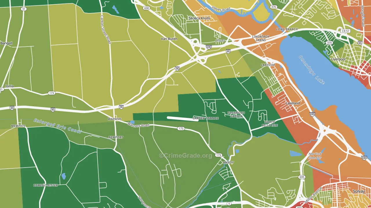 Warners, NY Map of Theft Rates