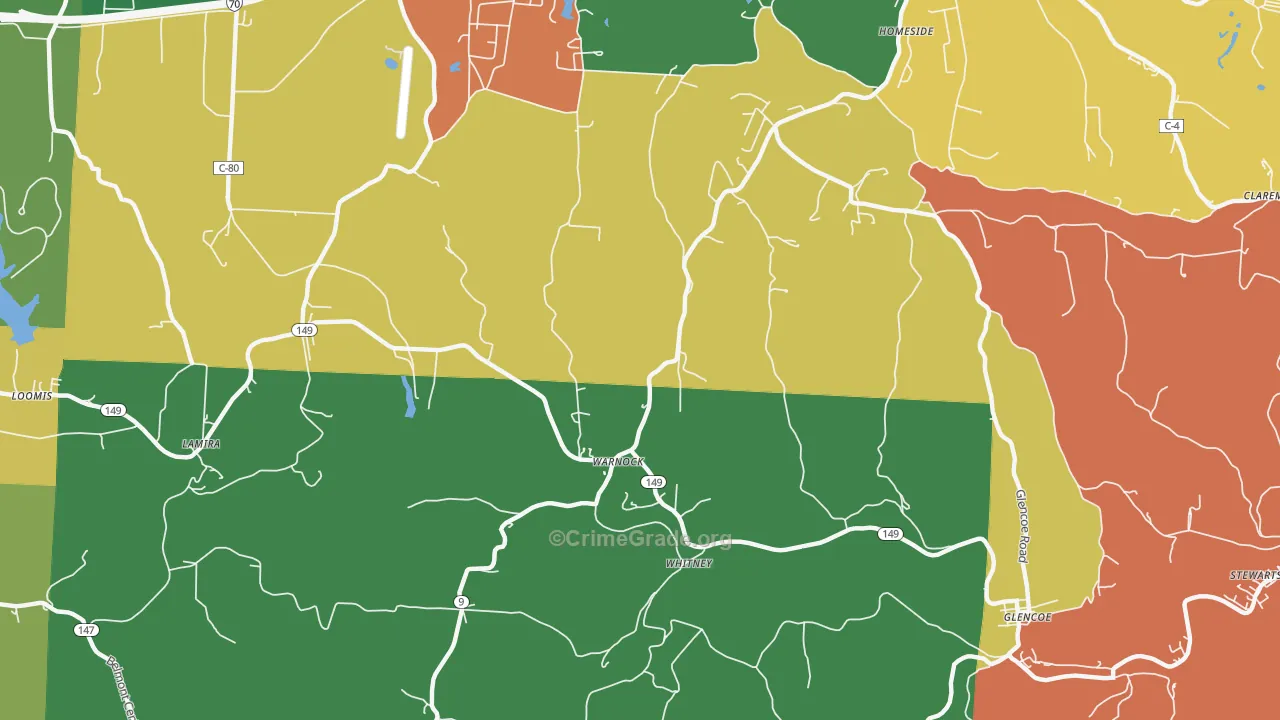 Warnock, OH Map of Theft Rates
