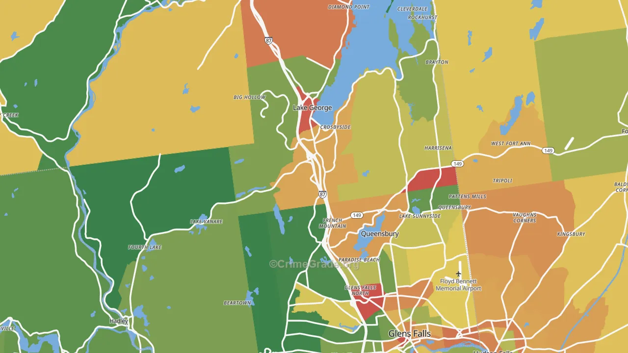 Warren County, NY Map of Theft Rates