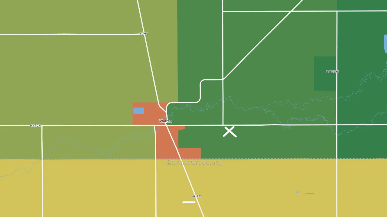 Warren, MN Map of Theft Rates