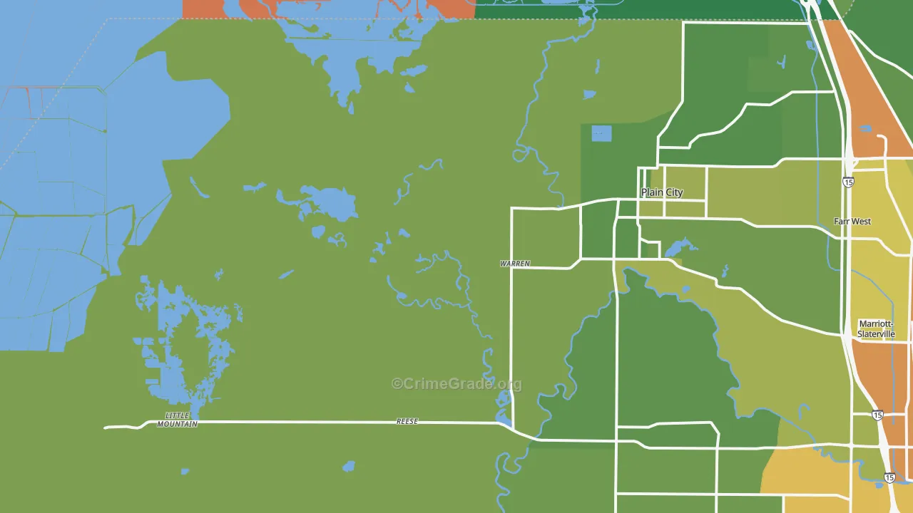 Warren, UT Map of Theft Rates