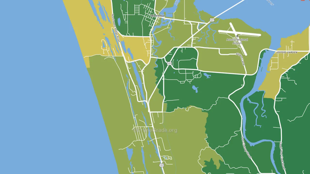 Warrenton, OR Map of Theft Rates