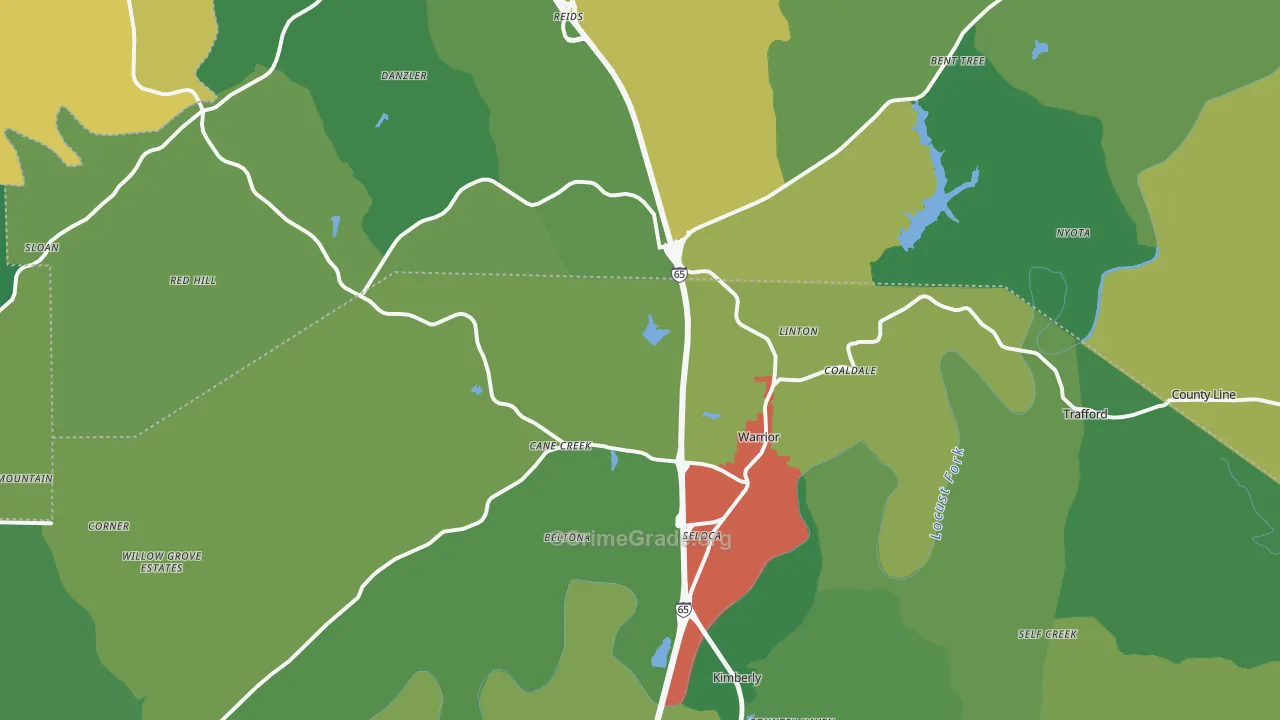 Warrior, AL Map of Theft Rates
