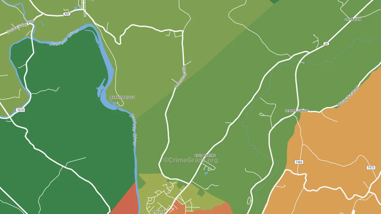 Warrior Ridge, PA Map of Theft Rates