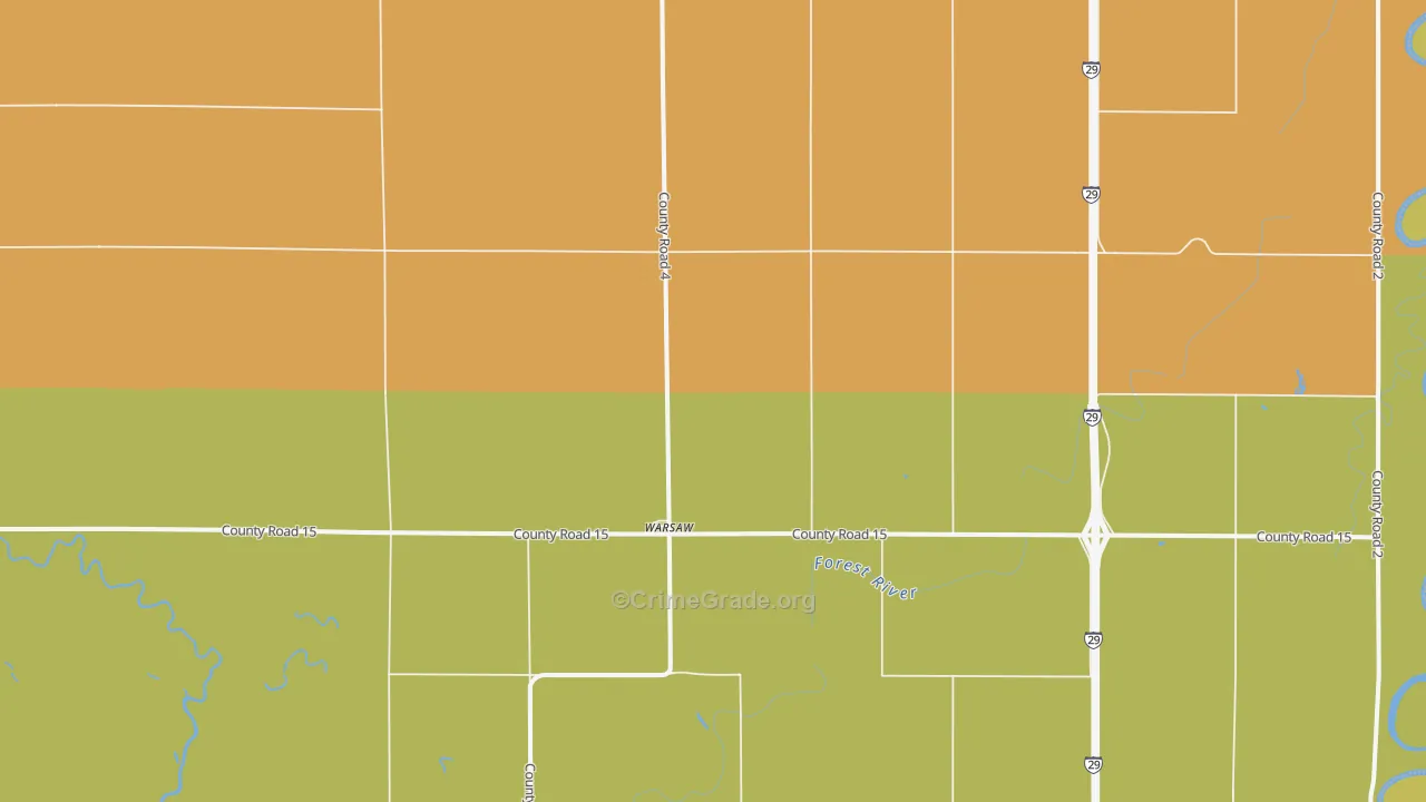 Warsaw, ND Map of Theft Rates