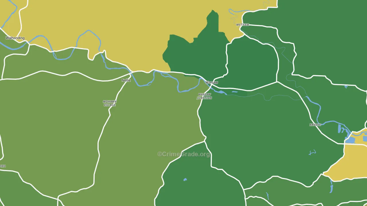 Warsaw, OH Map of Theft Rates