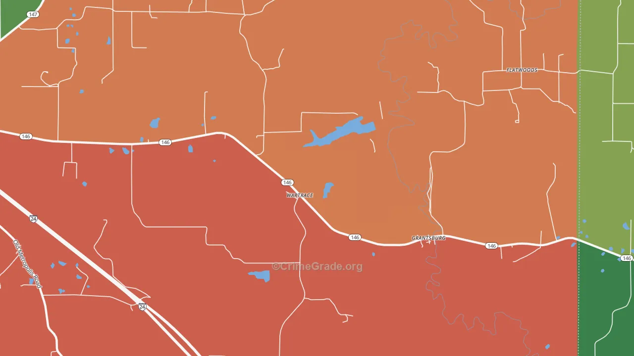 Wartrace, IL Map of Theft Rates