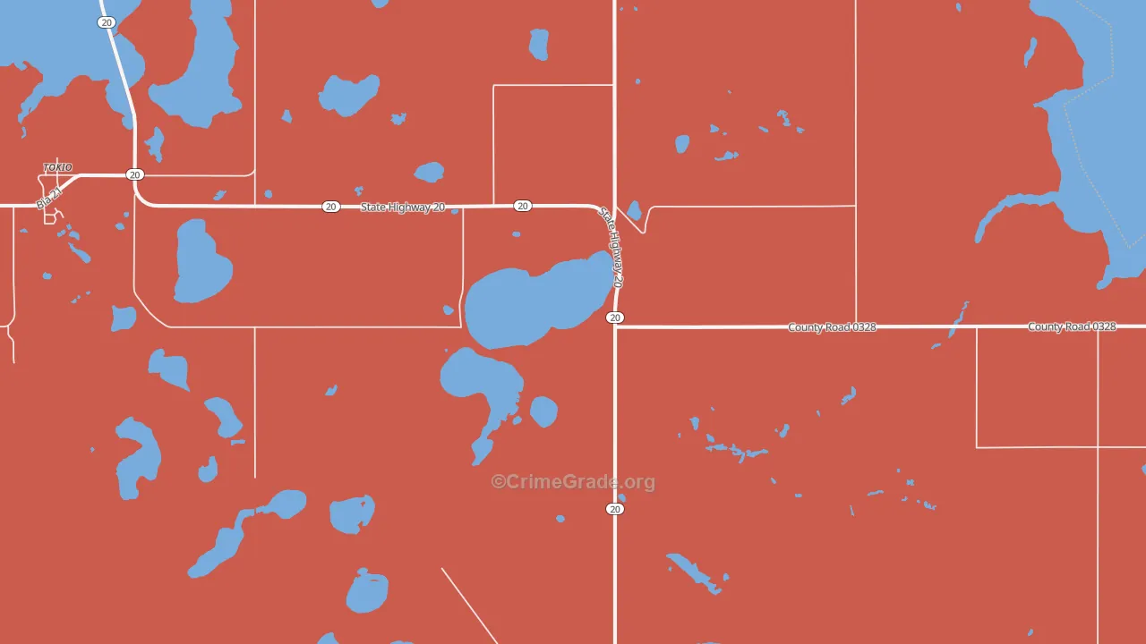 Warwick, ND Map of Theft Rates
