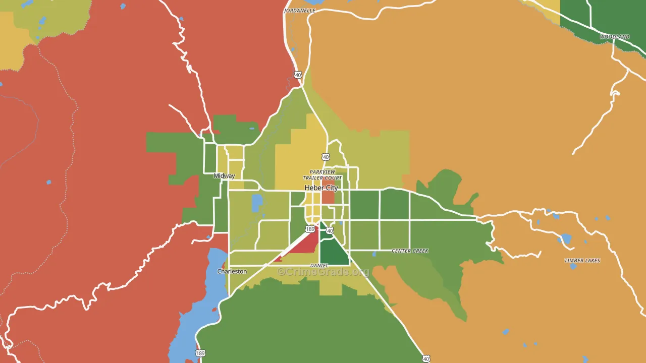 Wasatch County, UT Map of Theft Rates