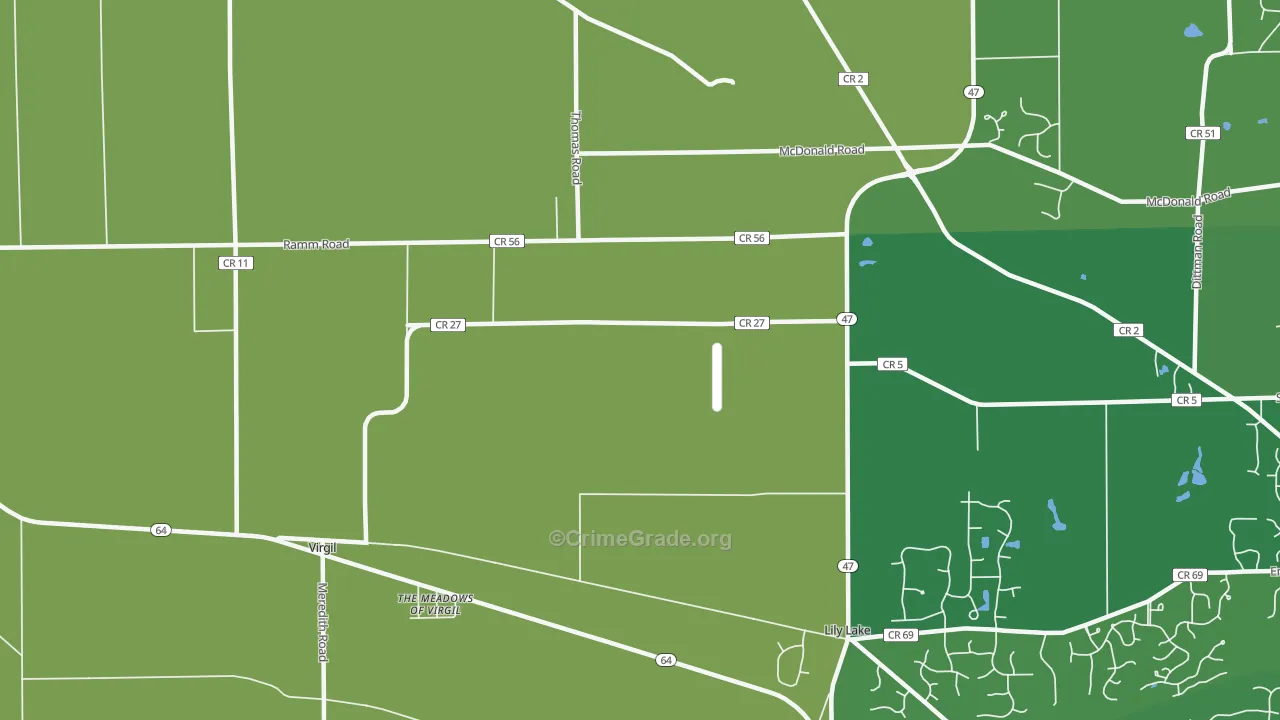 Wasco, IL Map of Theft Rates