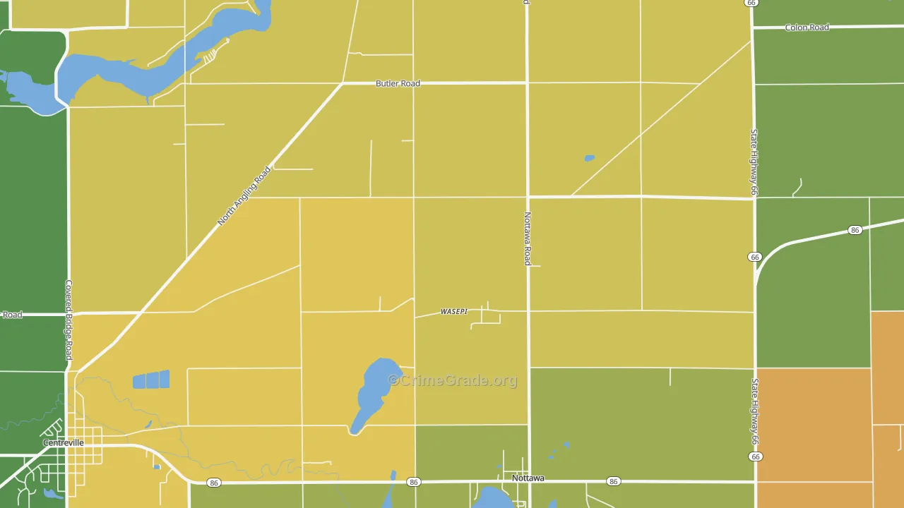Wasepi, MI Map of Theft Rates