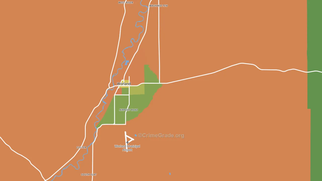 Washakie County, WY Map of Theft Rates