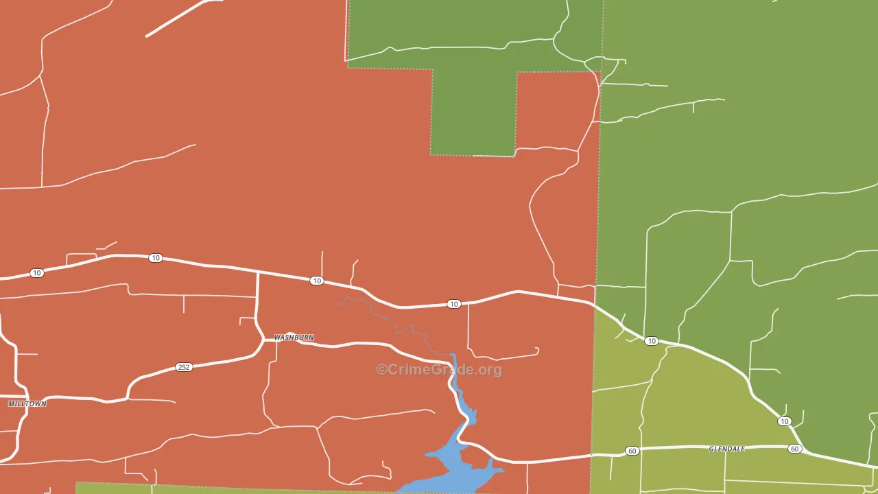 Washburn, AR Map of Theft Rates