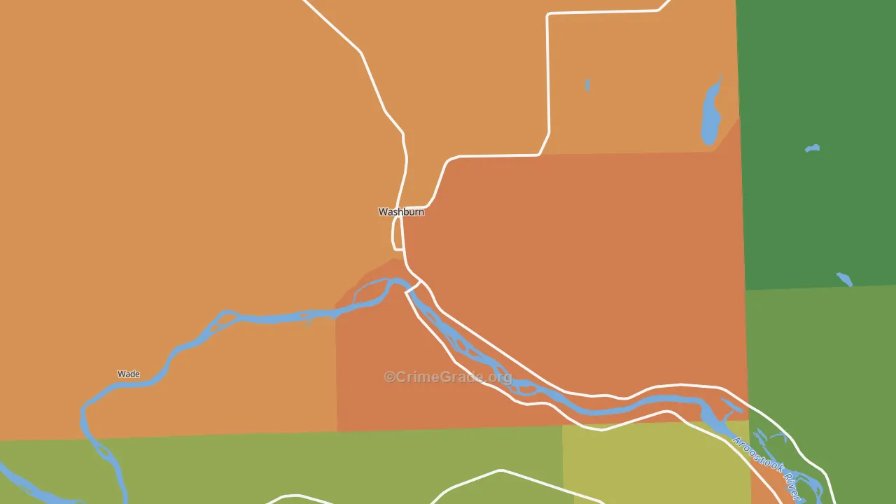 Washburn, ME Map of Theft Rates