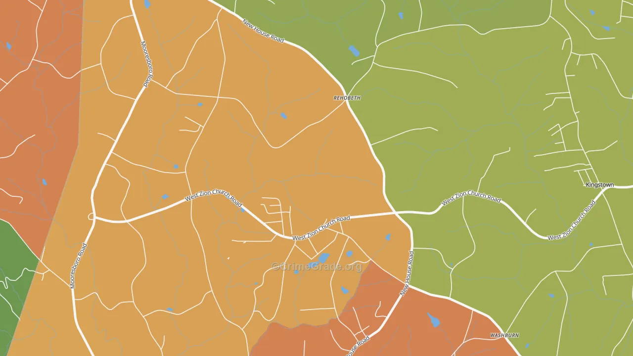 Washburn, NC Map of Theft Rates