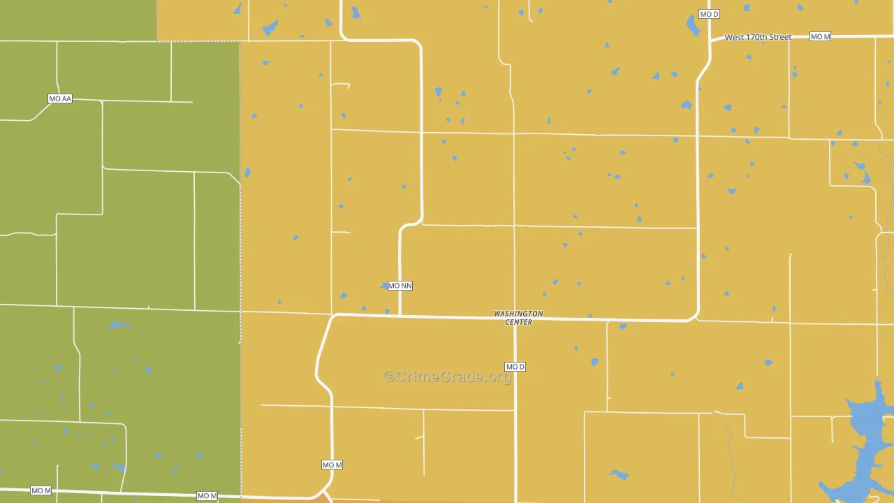 Washington Center, MO Map of Theft Rates