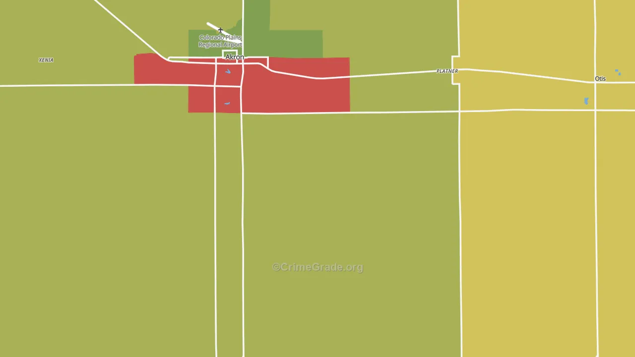Washington County, CO Map of Theft Rates