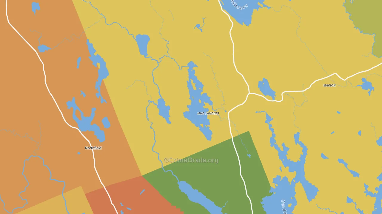 Washington County, ME Map of Theft Rates