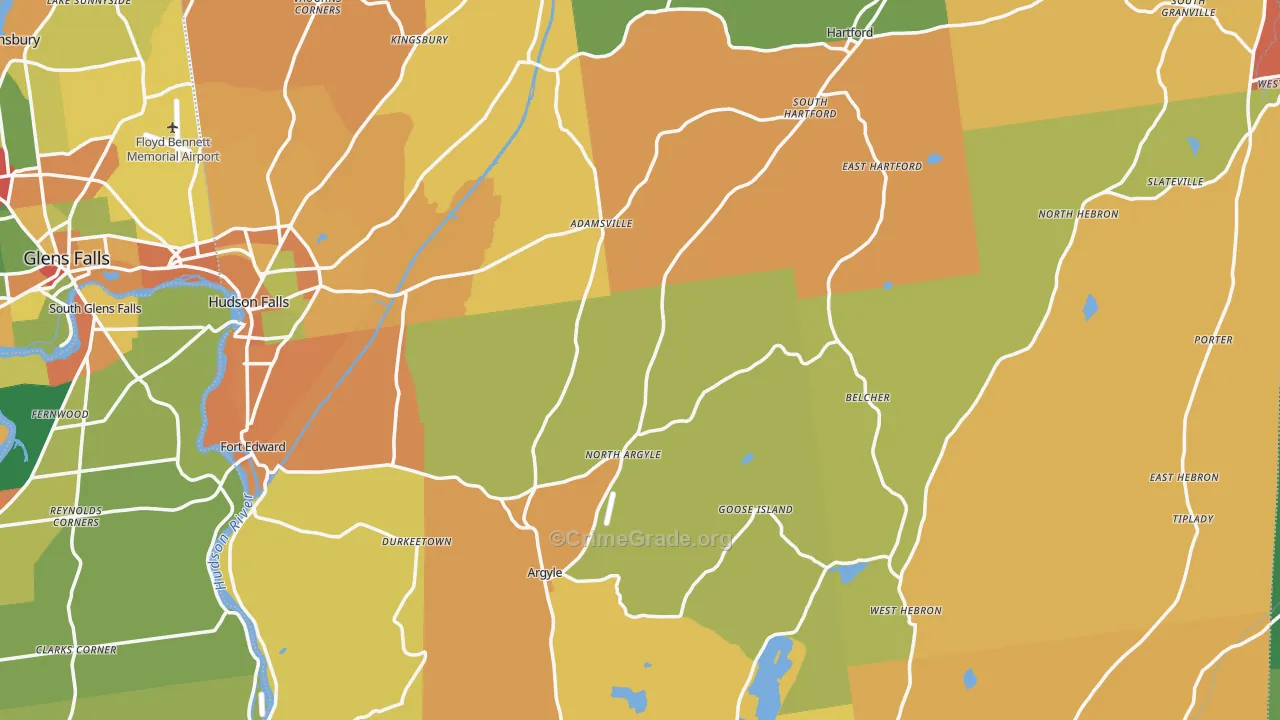 Washington County, NY Map of Theft Rates