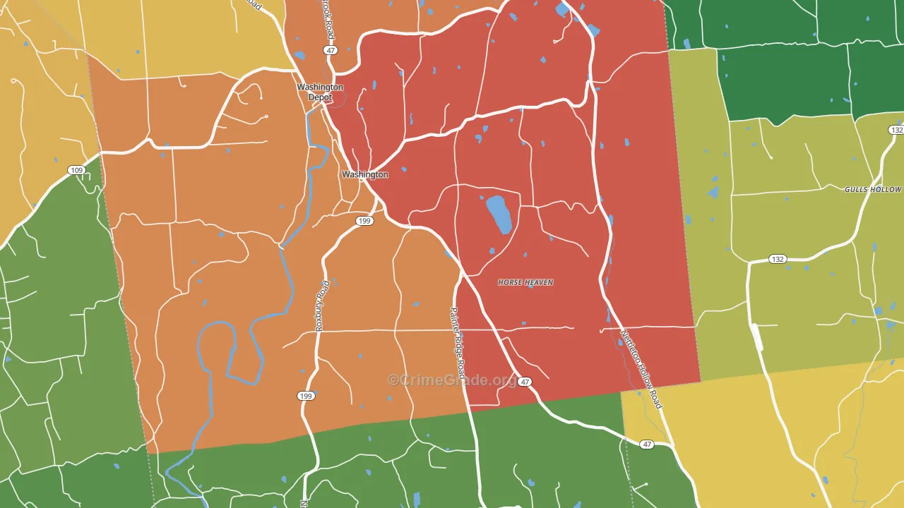 Washington, CT Map of Theft Rates