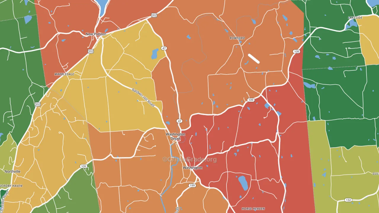Washington Depot, CT Map of Theft Rates