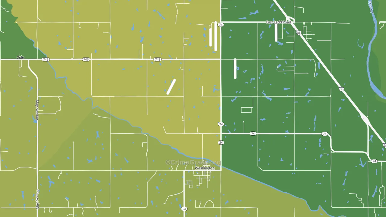 Washington, OK Map of Theft Rates