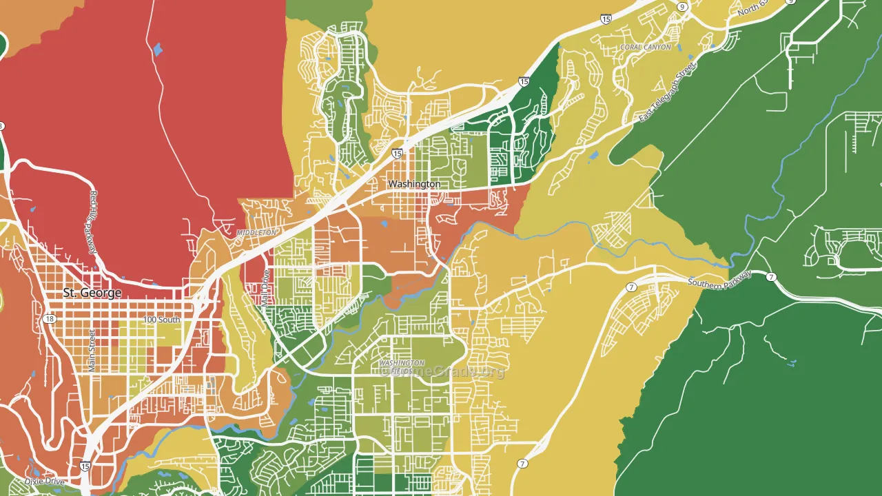 Washington, UT Map of Theft Rates