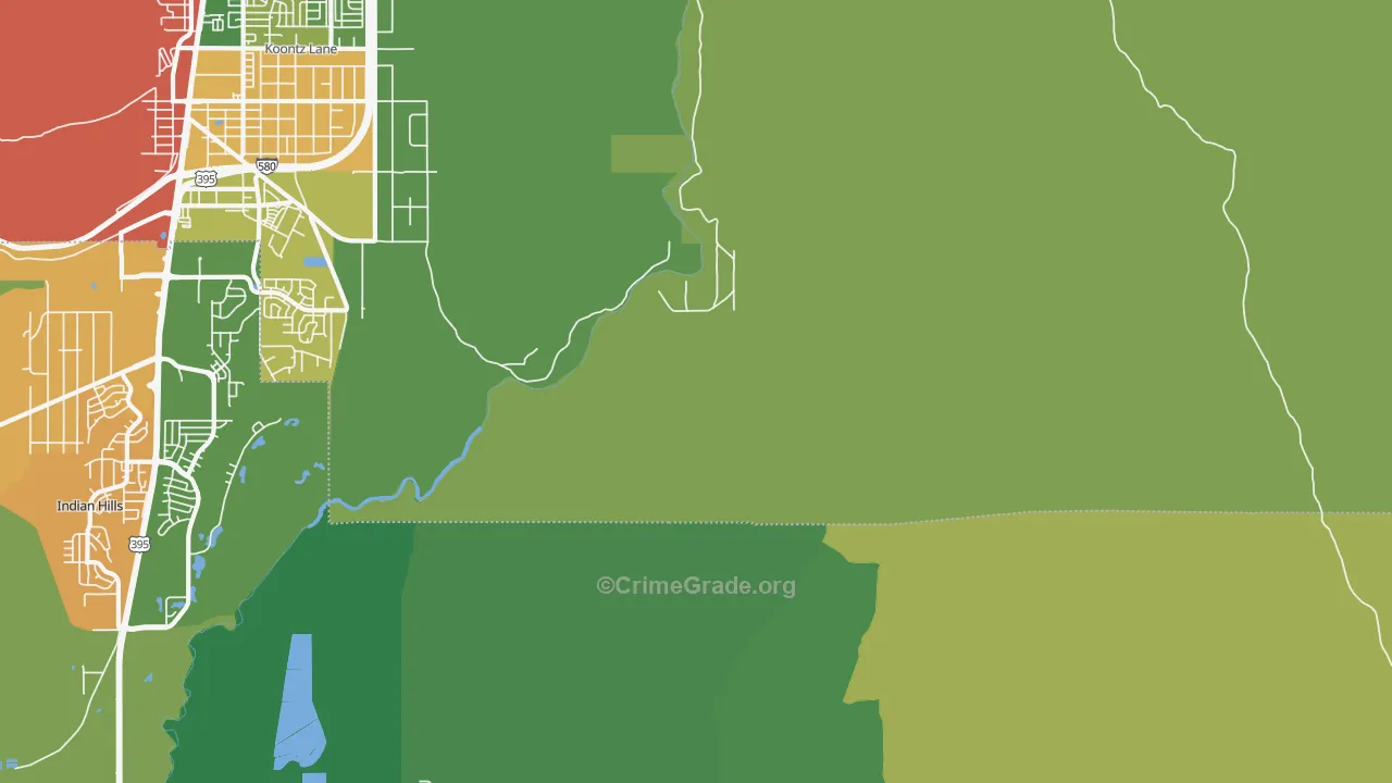 Washoe, NV Map of Theft Rates