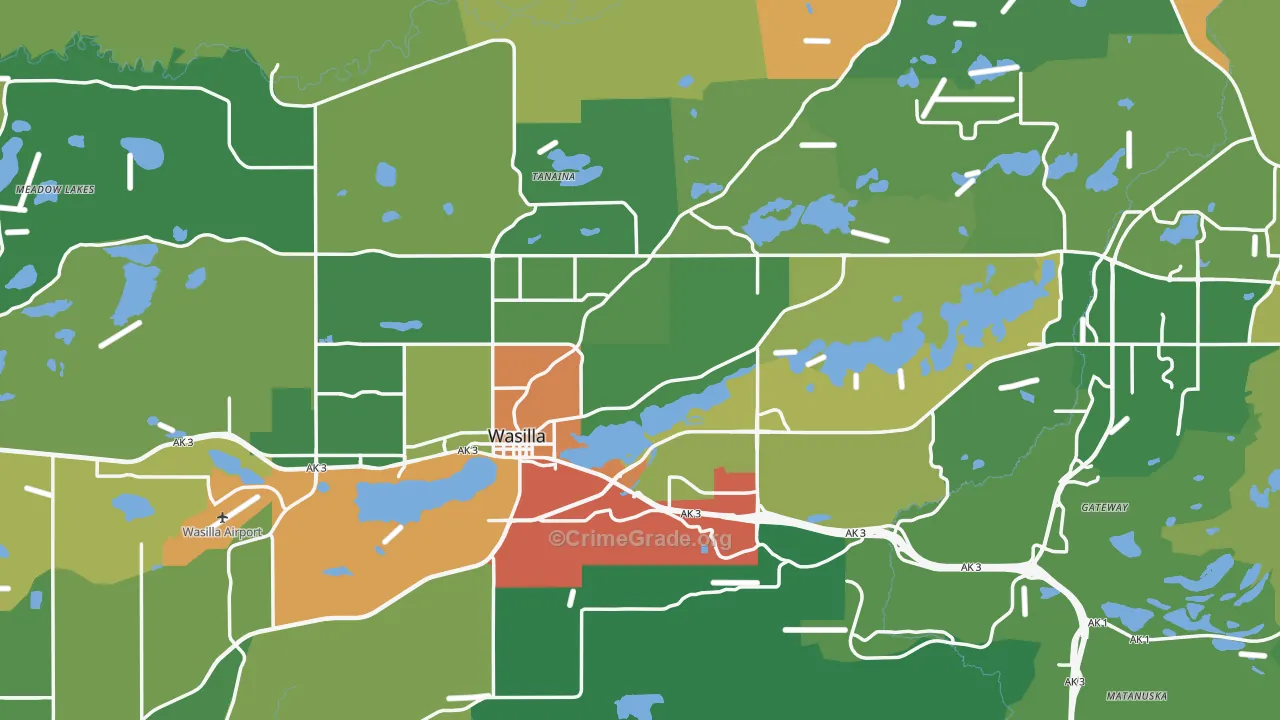 Wasilla, AK Map of Theft Rates