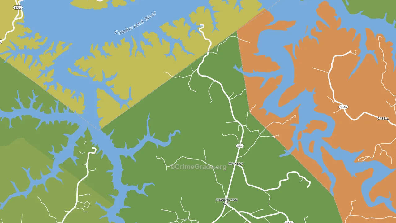 Watauga, KY Map of Theft Rates