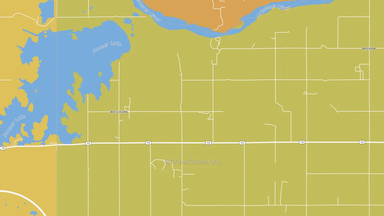 Watchorn, OK Map of Theft Rates