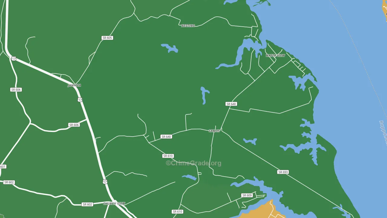 Water View, VA Map of Theft Rates