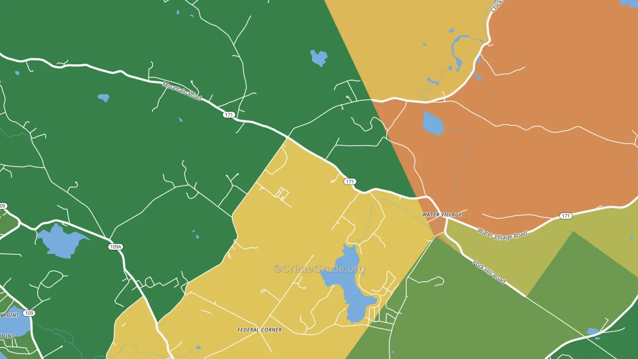 Water Village, NH Map of Theft Rates