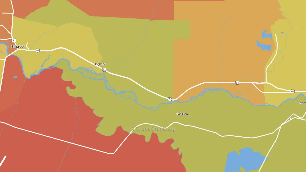 Waterflow, NM Map of Theft Rates