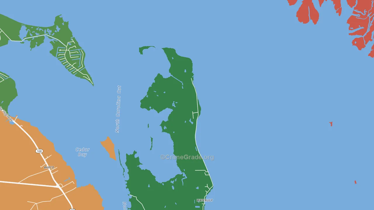 Waterlily, NC Map of Theft Rates