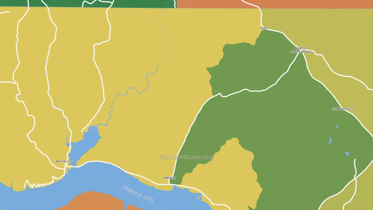 Waterloo, AL Map of Theft Rates