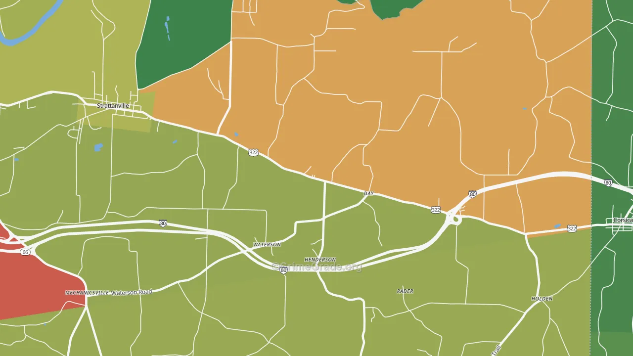 Waterson, PA Map of Theft Rates
