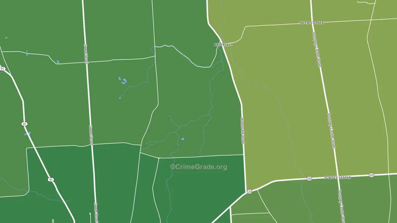 Watervale, NY Map of Theft Rates