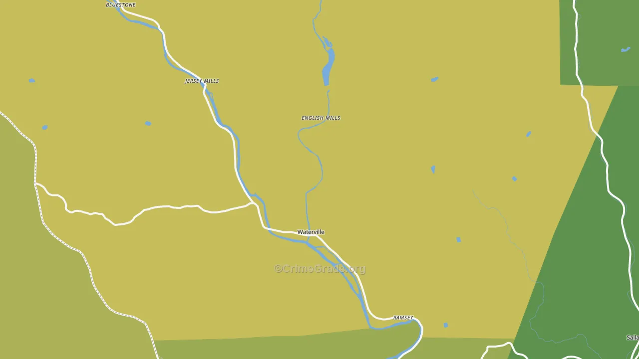Waterville, PA Map of Theft Rates