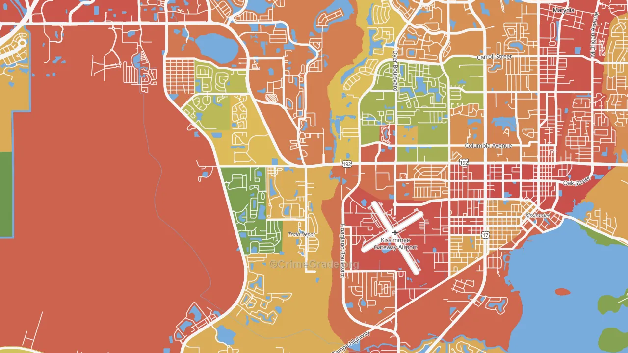 Waterway Village, Kissimmee, FL Map of Theft Rates