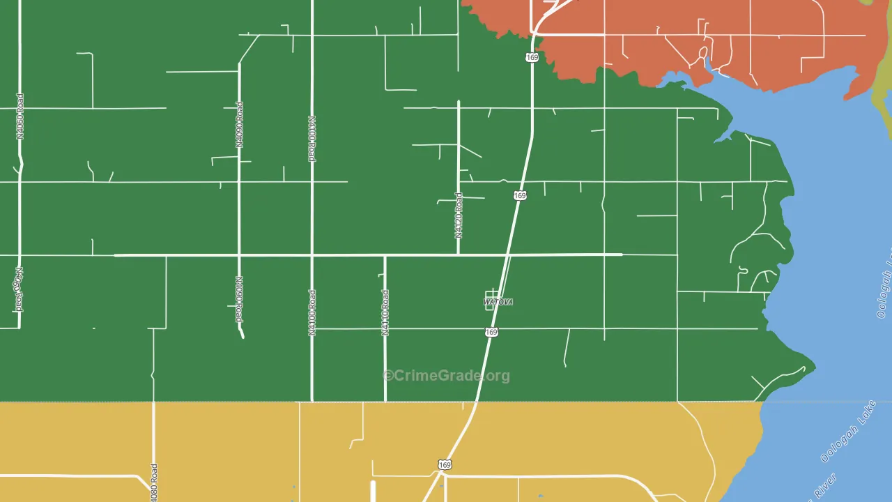 Watova, OK Map of Theft Rates