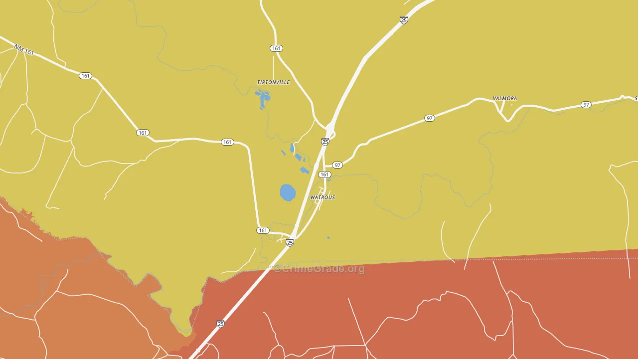 Watrous, NM Map of Theft Rates