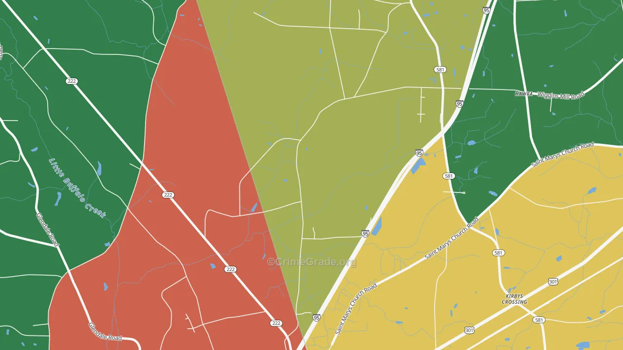Watson Crossroads, NC Map of Theft Rates