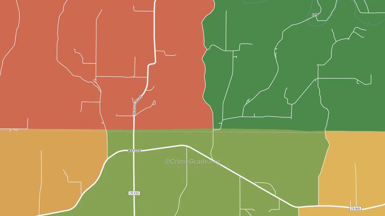 Watson, IA Map of Theft Rates