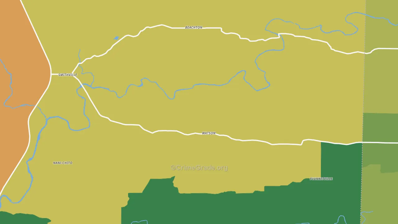 Watson, OK Map of Theft Rates